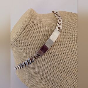 Bracelet Sterling Silver 925  ID Chain Style Bracelet